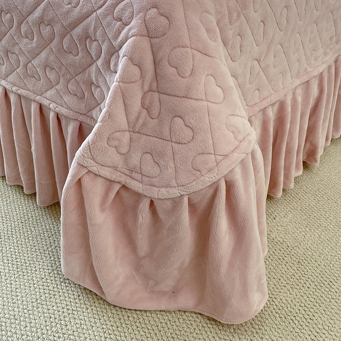 91家纺网 家纺一手货源 找家纺 [91家纺网精选]2025新款加厚韩版床盖款绣花牛奶绒四件套