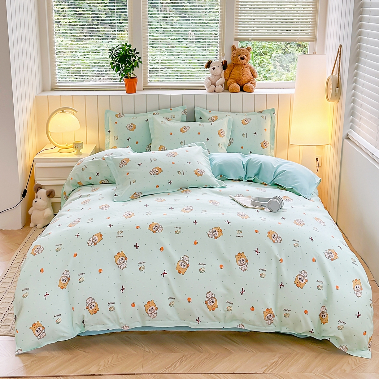 91家纺网 家纺一手货源 找家纺 （总）简冠 2025新款直播热款北欧风亲肤植物羊绒磨毛四件套 