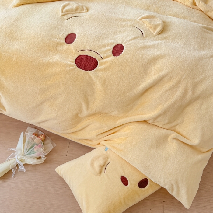 91家纺网 家纺一手货源 找家纺 （总）云木里 2025新款兔绒卡通刺绣手工四件套