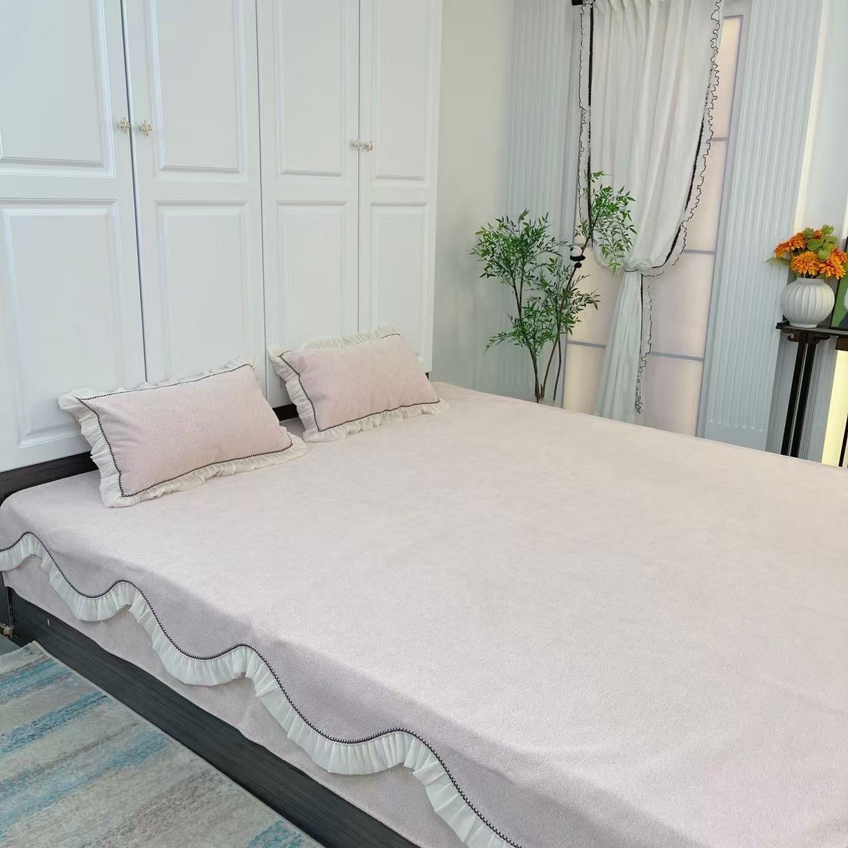 91家纺网 家纺一手货源 找家纺 （总）暖木杨 2025新款榻榻米床盖炕盖防滑耐磨可机洗床盖可定制尺寸异形拐角-云朵之梦