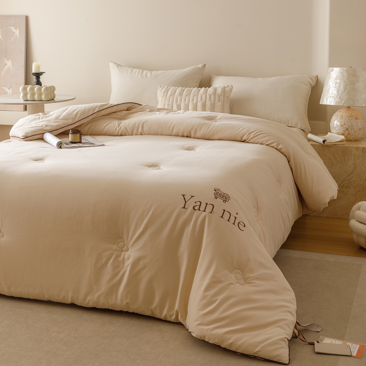 91家纺网 家纺一手货源 找家纺 （总）米洛贝伊 2025新款羊焰焰欧洲羊毛被子被芯冬被