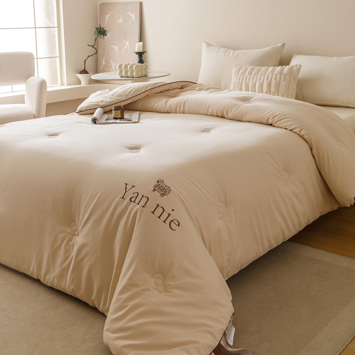 91家纺网 家纺一手货源 找家纺 （总）米洛贝伊 2025新款羊焰焰欧洲羊毛被子被芯冬被