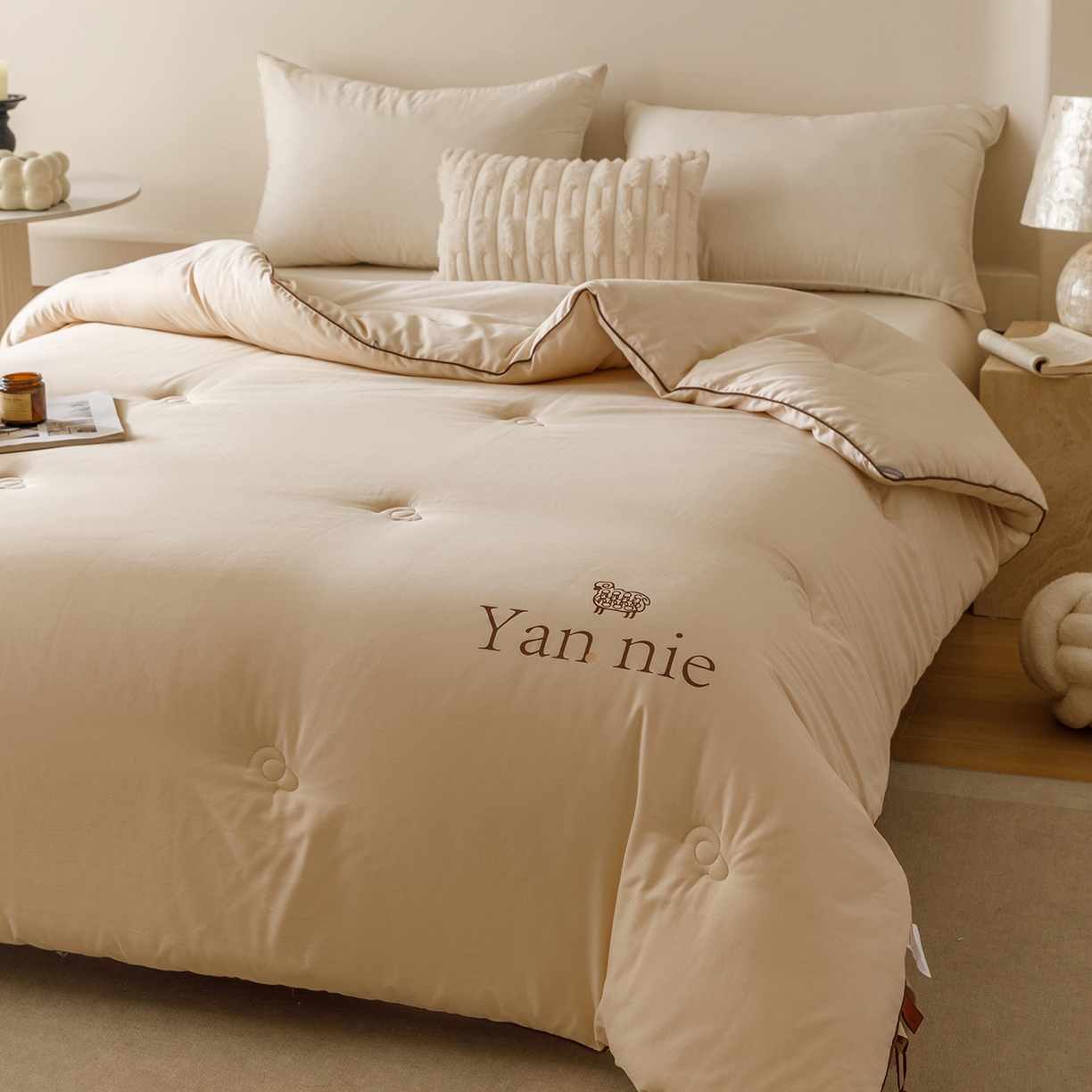 91家纺网 家纺一手货源 找家纺 米洛贝伊 2025新款羊焰焰欧洲羊毛被子被芯冬被 蜜合