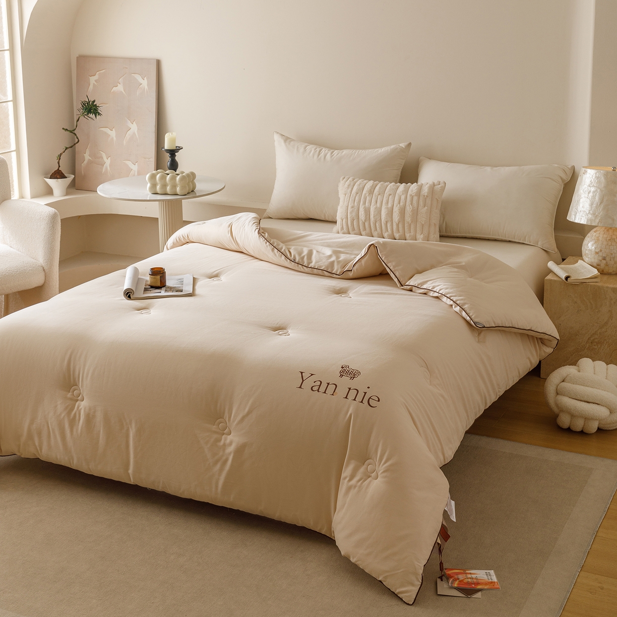 91家纺网 家纺一手货源 找家纺 米洛贝伊 2025新款羊焰焰欧洲羊毛被子被芯冬被 蜜合