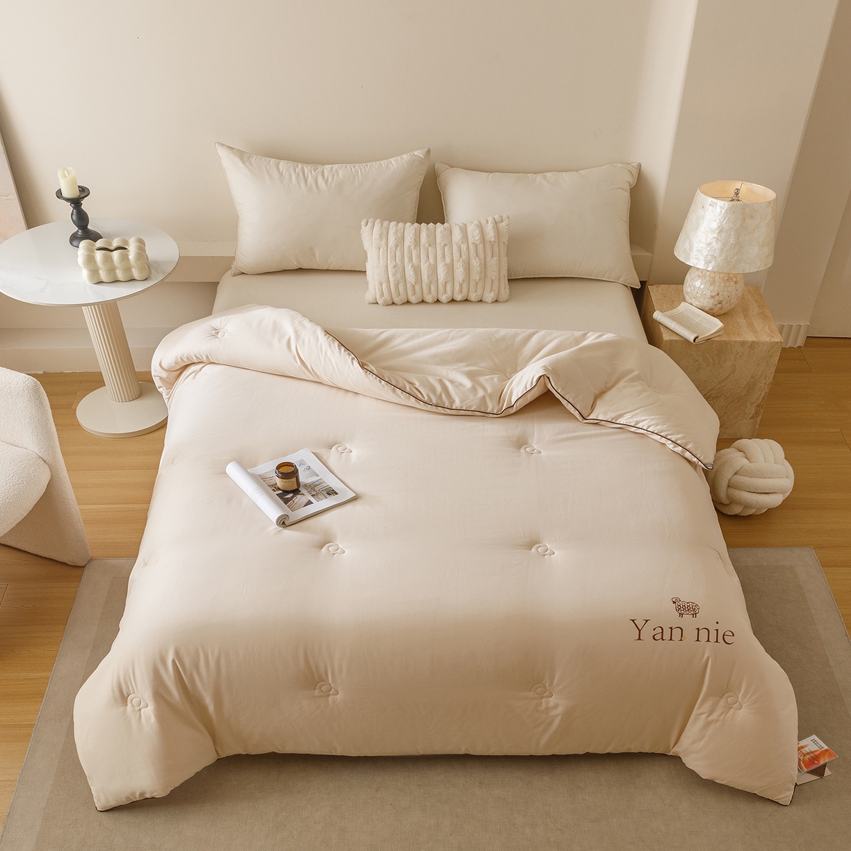 91家纺网 家纺一手货源 找家纺 米洛贝伊 2025新款羊焰焰欧洲羊毛被子被芯冬被 蜜合