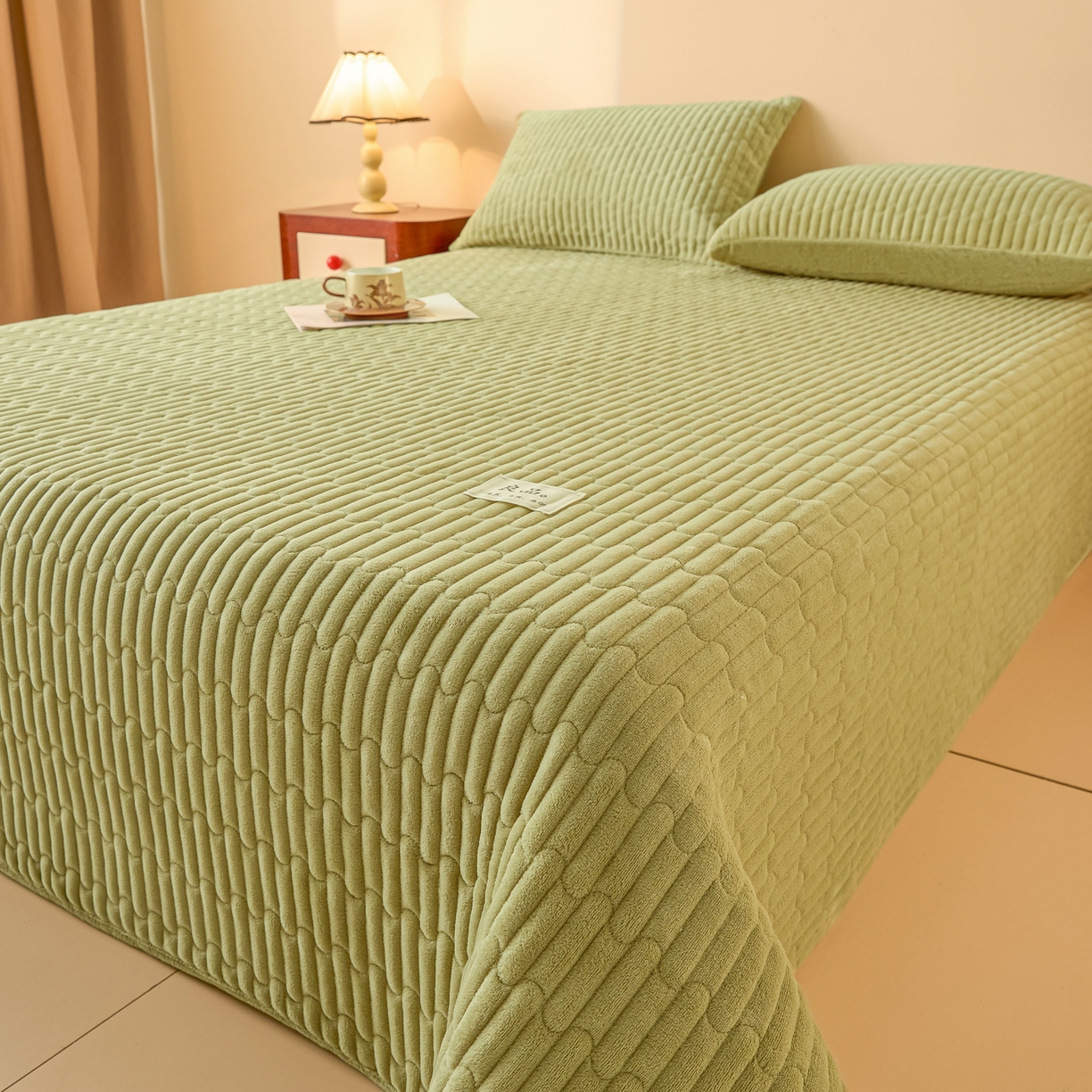 91家纺网 家纺一手货源 找家纺 （总）Sweet dreams甜梦 2025新款牛奶绒全棉床盖三件套