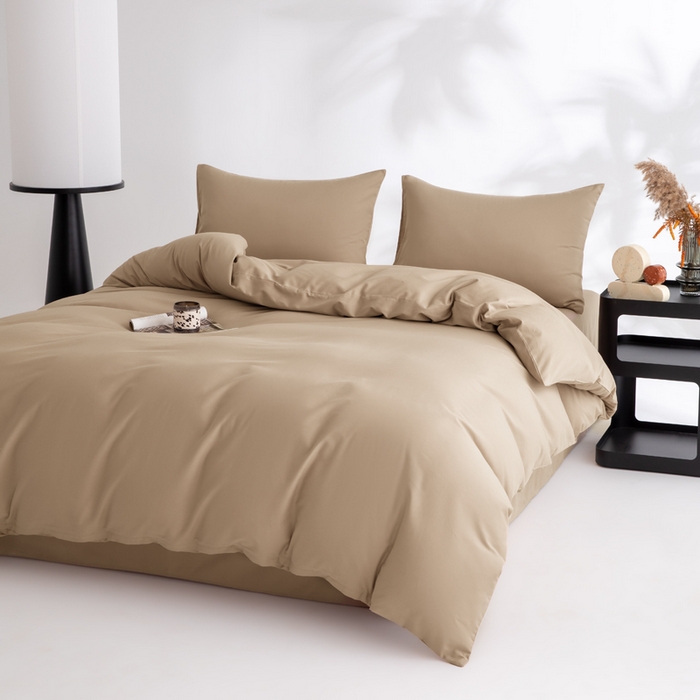 91家纺网 家纺一手货源 找家纺 （总）寝柔家纺 2025新款60S纯色长绒棉磨毛素色四件套床单床笠款