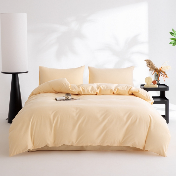 91家纺网 家纺一手货源 找家纺 （总）寝柔家纺 2025新款60S纯色长绒棉磨毛素色四件套床单床笠款