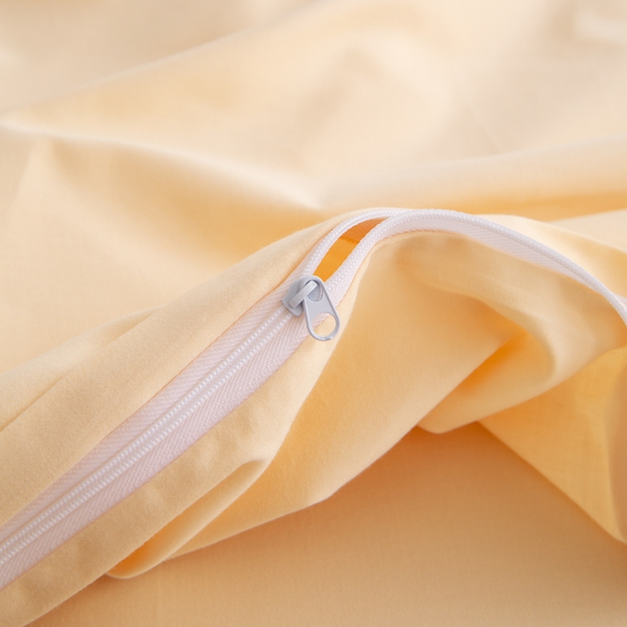 91家纺网 家纺一手货源 找家纺 寝柔家纺 2025新款60S纯色长绒棉磨毛素色四件套床单床笠款 奶霜黄