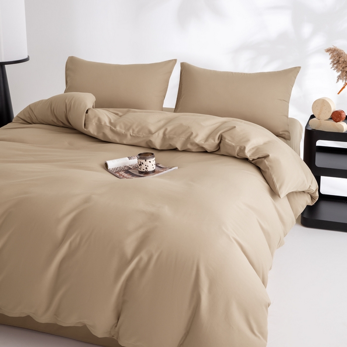 91家纺网 家纺一手货源 找家纺 （总）寝柔家纺 2025新款60S纯色长绒棉磨毛素色四件套床单床笠款