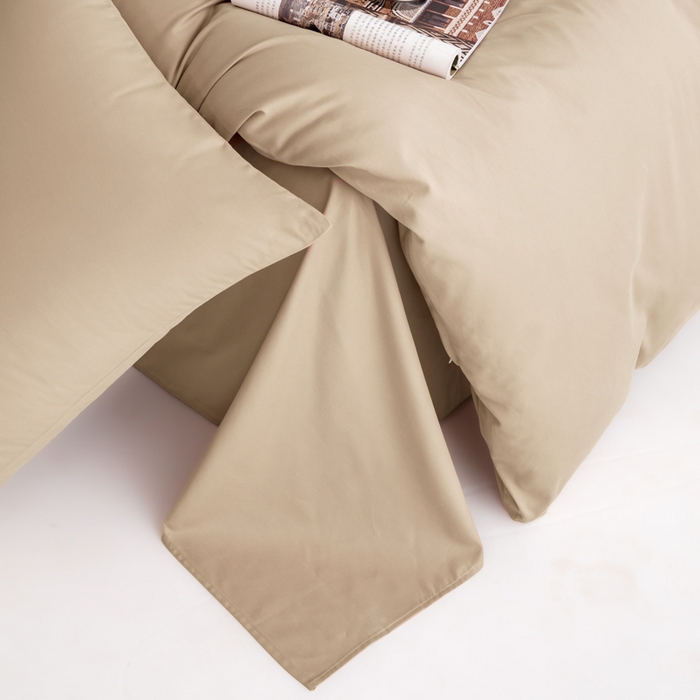 91家纺网 家纺一手货源 找家纺 （总）寝柔家纺 2025新款60S纯色长绒棉磨毛素色四件套床单床笠款