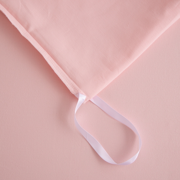 91家纺网 家纺一手货源 找家纺 寝柔家纺 2025新款60S纯色长绒棉磨毛素色四件套床单床笠款 少女粉