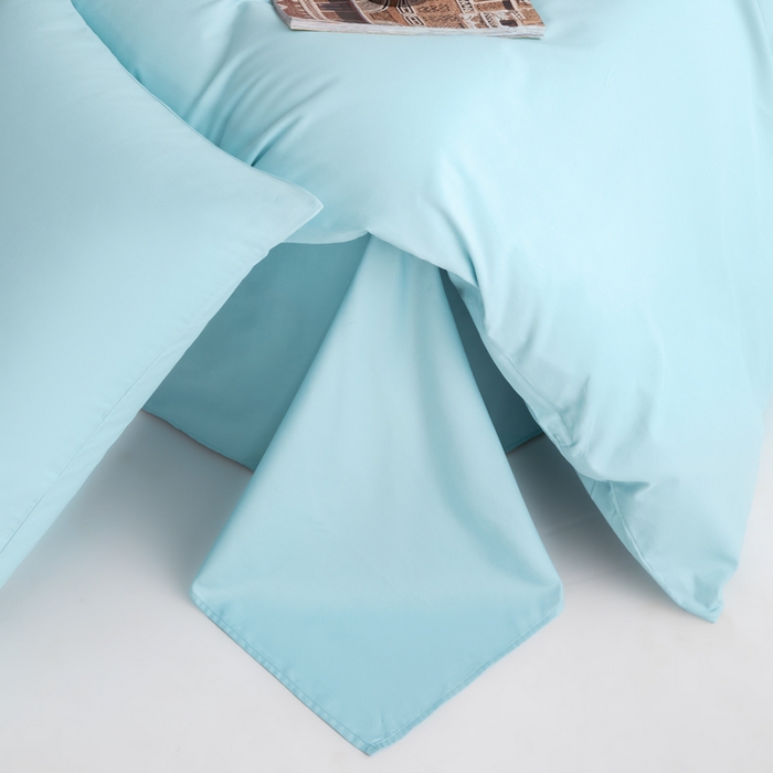 91家纺网 家纺一手货源 找家纺 寝柔家纺 2025新款60S纯色长绒棉磨毛素色四件套床单床笠款 水波兰