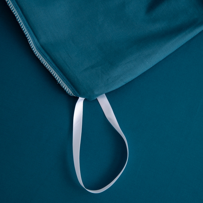 91家纺网 家纺一手货源 找家纺 寝柔家纺 2025新款60S纯色长绒棉磨毛素色四件套床单床笠款 午夜蓝