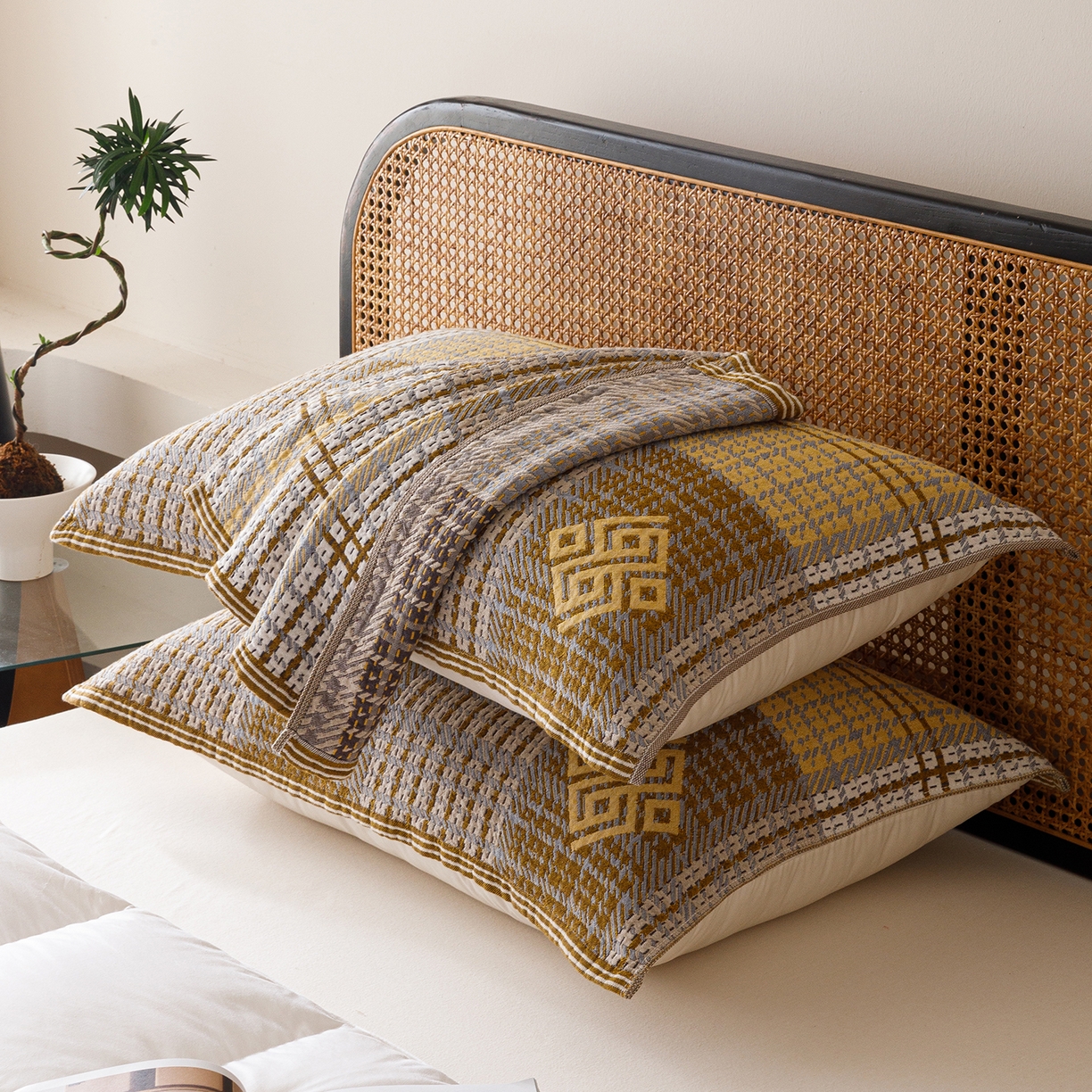 91家纺网 家纺一手货源 找家纺 爱港家纺 2025新款全棉巴恩风纱布枕巾 隔热 耐脏，防滑 那曲