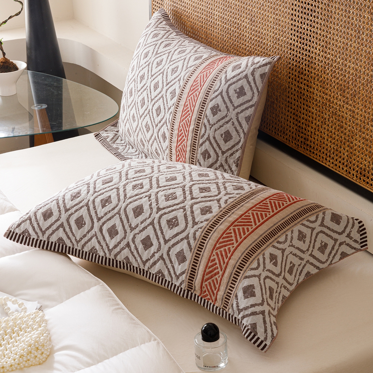 91家纺网 家纺一手货源 找家纺 爱港家纺 2025新款全棉巴恩风纱布枕巾 隔热 耐脏，防滑 朝歌