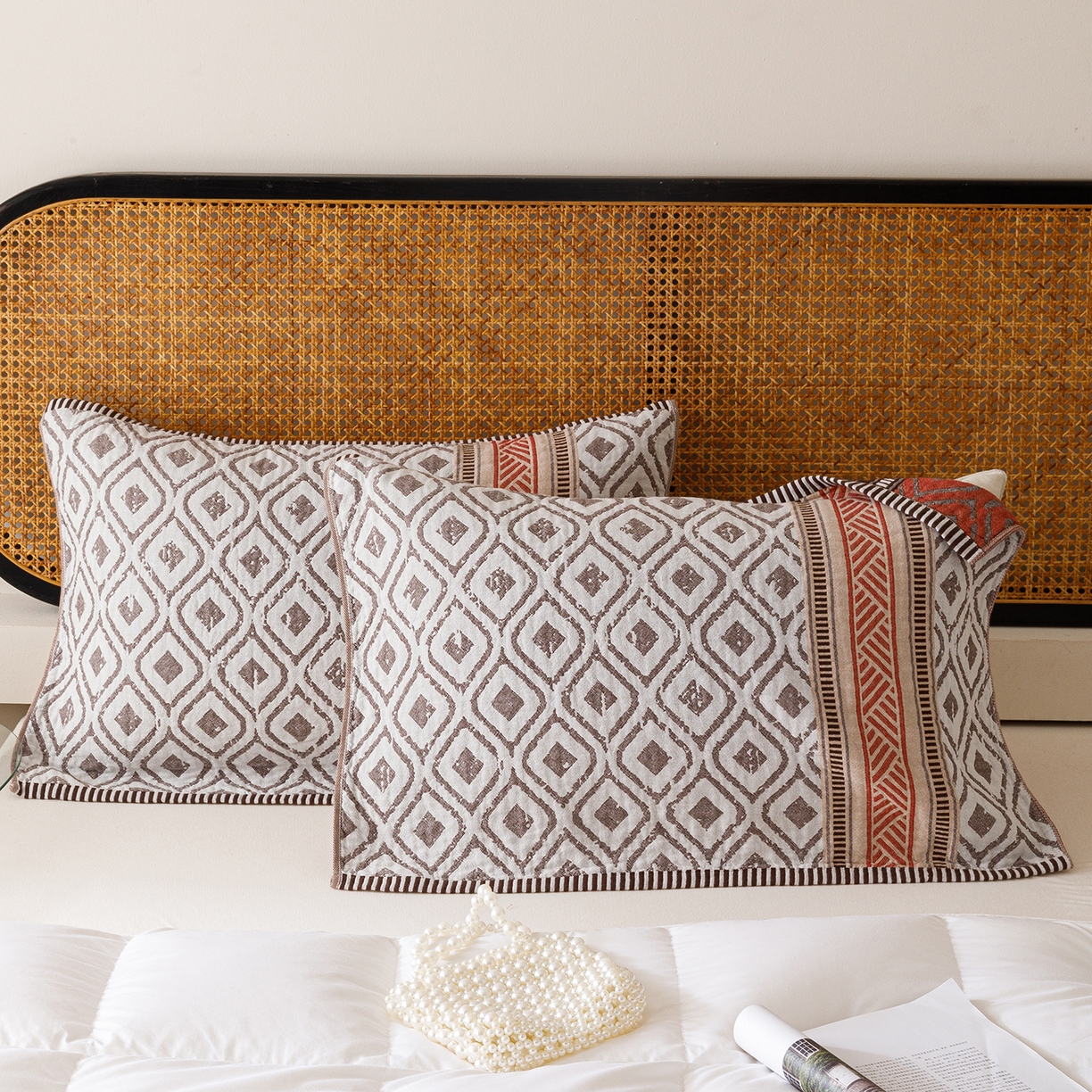 91家纺网 家纺一手货源 找家纺 爱港家纺 2025新款全棉巴恩风纱布枕巾 隔热 耐脏，防滑 朝歌