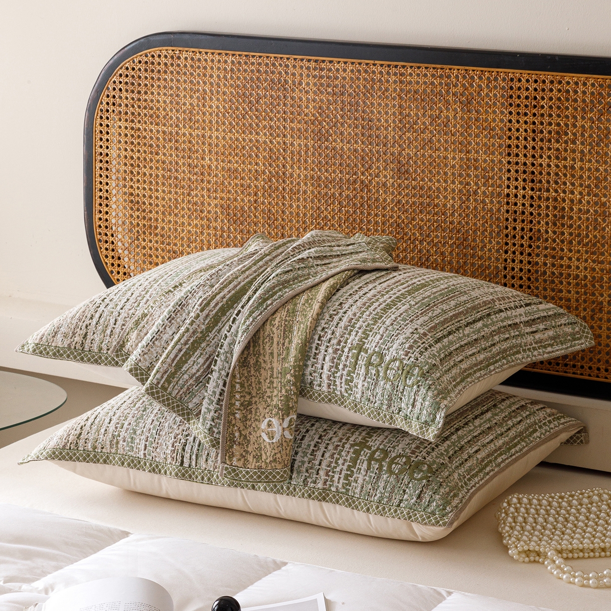 91家纺网 家纺一手货源 找家纺 爱港家纺 2025新款全棉巴恩风纱布枕巾 隔热 耐脏，防滑 牧野