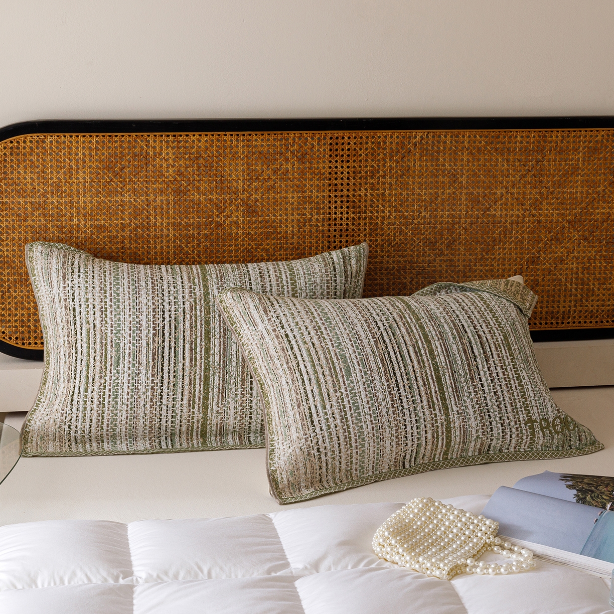 91家纺网 家纺一手货源 找家纺 爱港家纺 2025新款全棉巴恩风纱布枕巾 隔热 耐脏，防滑 牧野