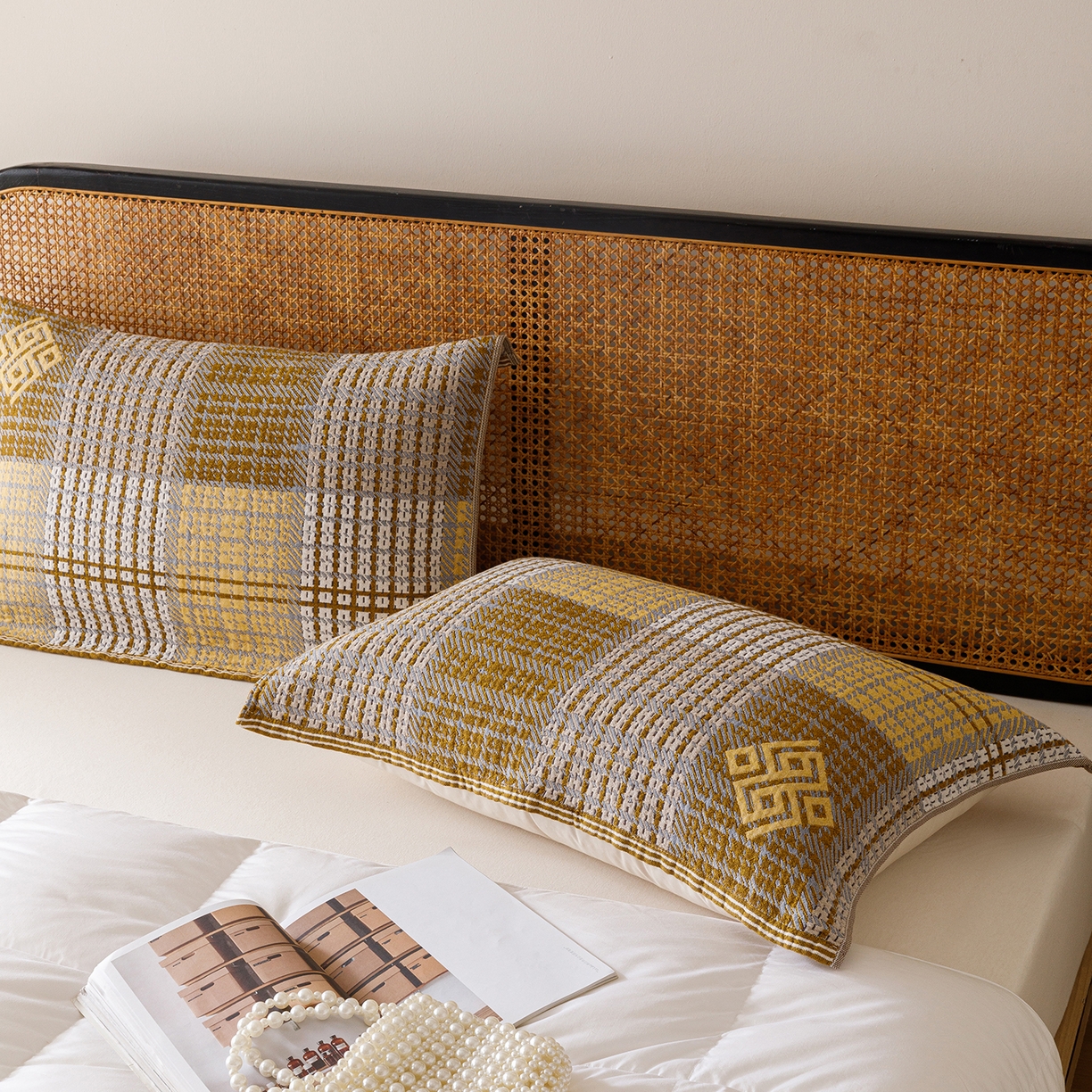 91家纺网 家纺一手货源 找家纺 爱港家纺 2025新款全棉巴恩风纱布枕巾 隔热 耐脏，防滑 那曲