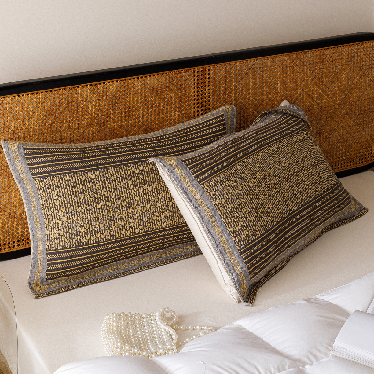 91家纺网 家纺一手货源 找家纺 爱港家纺 2025新款全棉巴恩风纱布枕巾 隔热 耐脏，防滑 麦城