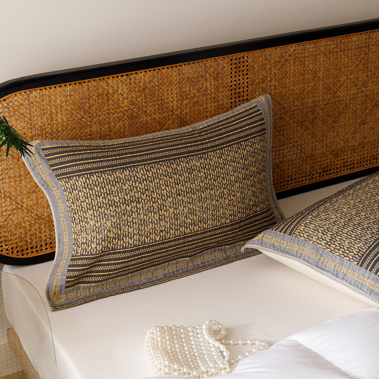 91家纺网 家纺一手货源 找家纺 爱港家纺 2025新款全棉巴恩风纱布枕巾 隔热 耐脏，防滑 麦城