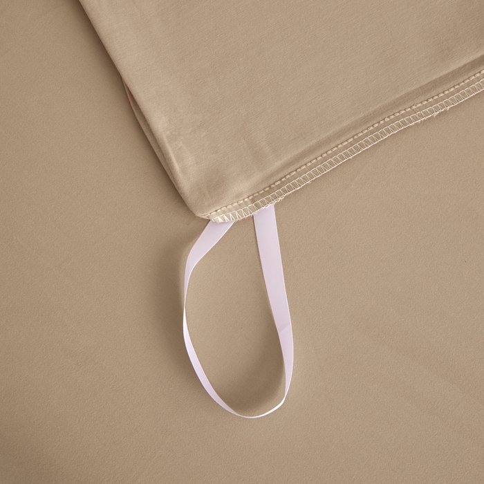 91家纺网 家纺一手货源 找家纺 寝柔家纺 2025新款60S全棉磨毛纯色纯棉长绒棉被套单双人床 杏驼