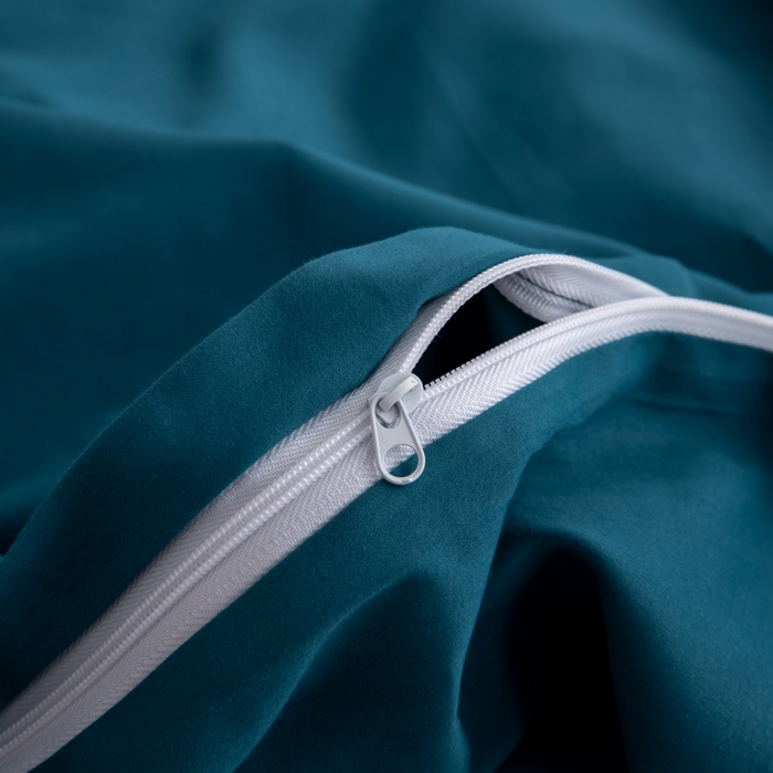 91家纺网 家纺一手货源 找家纺 寝柔家纺 2025新款60S全棉磨毛纯色纯棉长绒棉被套单双人床 午夜蓝