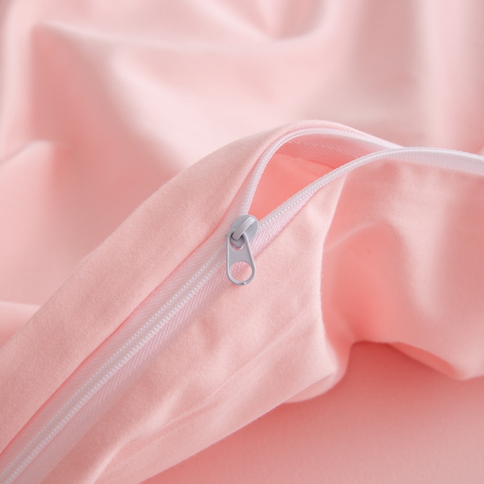 91家纺网 家纺一手货源 找家纺 寝柔家纺 2025新款60S全棉磨毛纯色纯棉长绒棉被套单双人床 少女粉