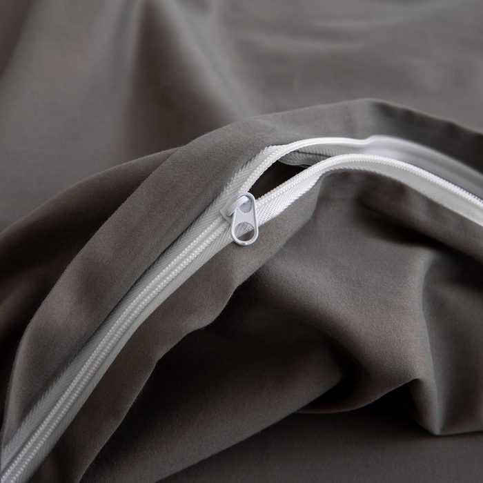 91家纺网 家纺一手货源 找家纺 寝柔家纺 2025新款60S全棉磨毛纯色纯棉长绒棉被套单双人床 碳木灰