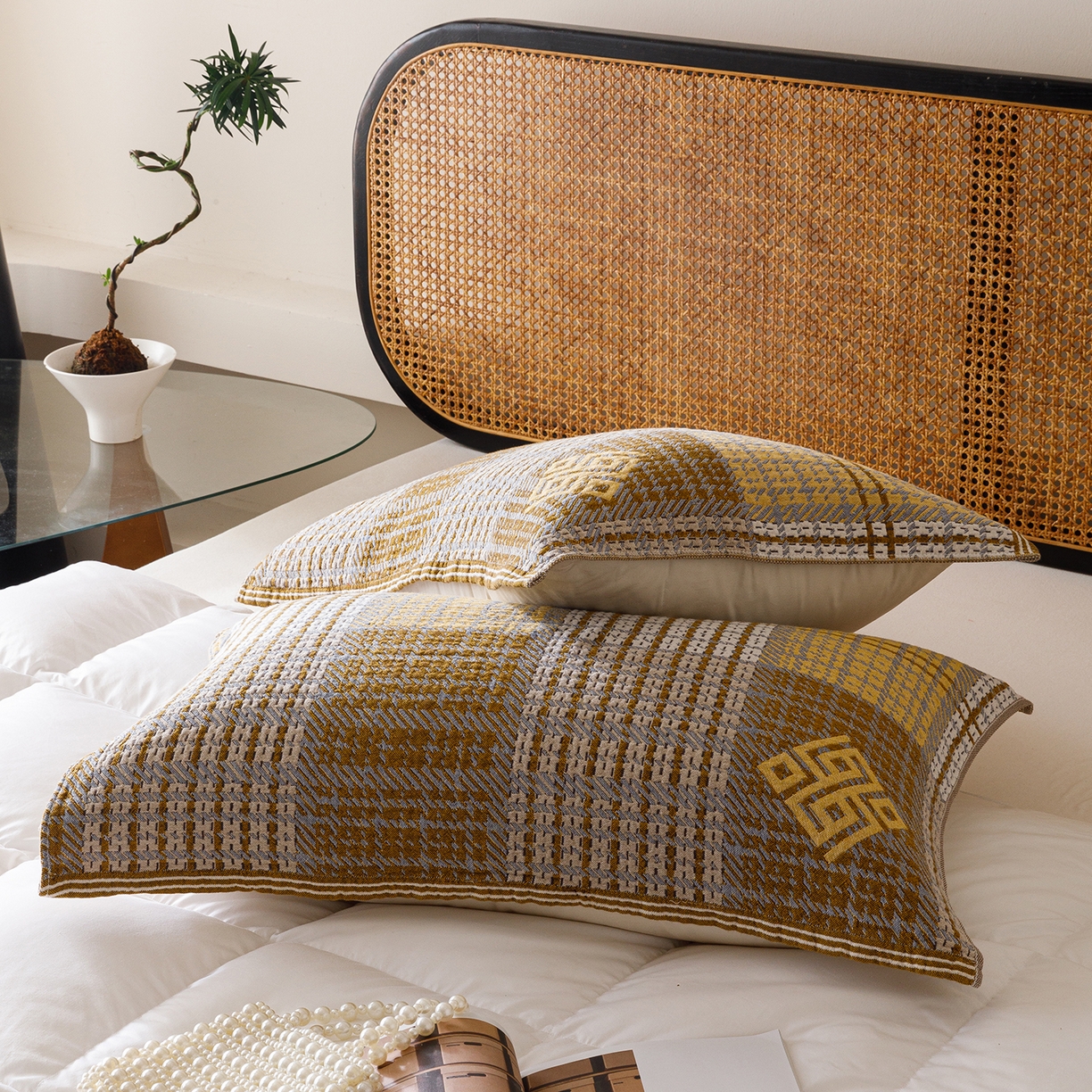 91家纺网 家纺一手货源 找家纺 爱港家纺 2025新款全棉巴恩风纱布枕巾 隔热 耐脏，防滑 那曲