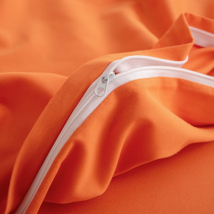 91家纺网 家纺一手货源 找家纺 寝柔家纺 2025新款60S全棉磨毛纯色纯棉长绒棉被套单双人床 暖橙