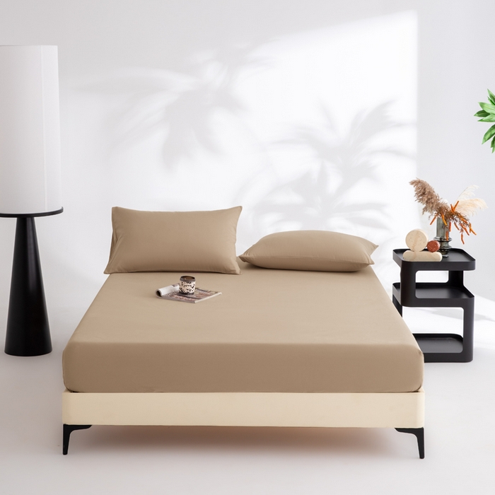 91家纺网 家纺一手货源 找家纺 （总）寝柔家纺 2025新款60S全棉磨毛纯色长绒棉纯棉床笠多规格（高度为床笠高度，适用床垫厚度应适当减去5厘米左右）