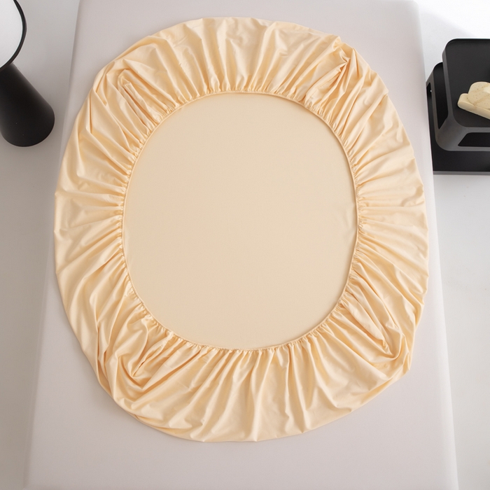 91家纺网 家纺一手货源 找家纺 寝柔家纺 2025新款60S全棉磨毛纯色长绒棉纯棉床笠多规格 奶霜黄（高度为床笠高度，适用床垫厚度应适当减去5厘米左右）