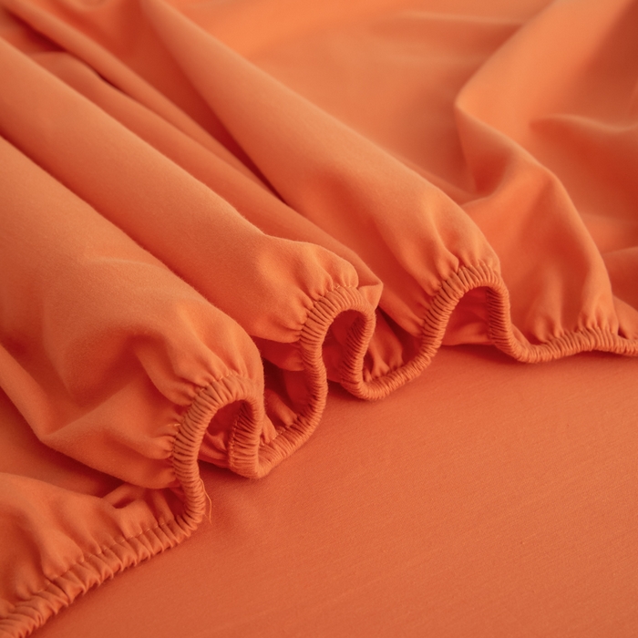 91家纺网 家纺一手货源 找家纺 寝柔家纺 2025新款60S全棉磨毛纯色长绒棉纯棉床笠多规格 暖橙（高度为床笠高度，适用床垫厚度应适当减去5厘米左右）