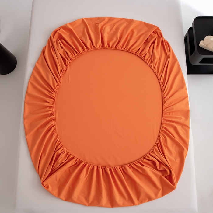 91家纺网 家纺一手货源 找家纺 寝柔家纺 2025新款60S全棉磨毛纯色长绒棉纯棉床笠多规格 暖橙（高度为床笠高度，适用床垫厚度应适当减去5厘米左右）