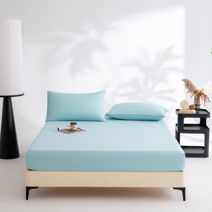 91家纺网 家纺一手货源 找家纺 （总）寝柔家纺 2025新款60S全棉磨毛纯色长绒棉纯棉床笠多规格（高度为床笠高度，适用床垫厚度应适当减去5厘米左右）