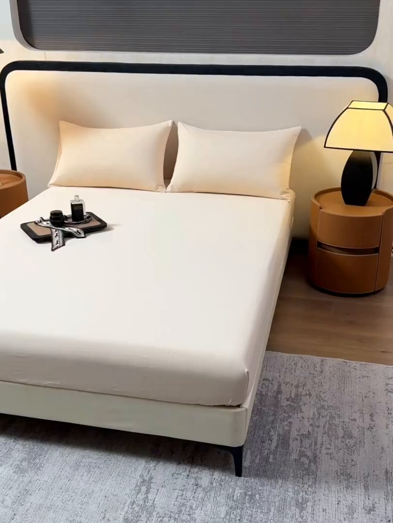 91家纺网 家纺一手货源 找家纺 寝柔家纺 2025新款60S全棉磨毛纯色长绒棉纯棉床笠多规格 奶霜黄（高度为床笠高度，适用床垫厚度应适当减去5厘米左右）