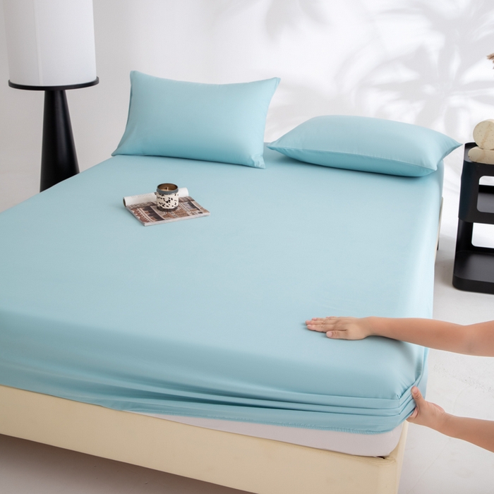 91家纺网 家纺一手货源 找家纺 寝柔家纺 2025新款60S全棉磨毛纯色长绒棉纯棉床笠多规格 水波兰（高度为床笠高度，适用床垫厚度应适当减去5厘米左右）