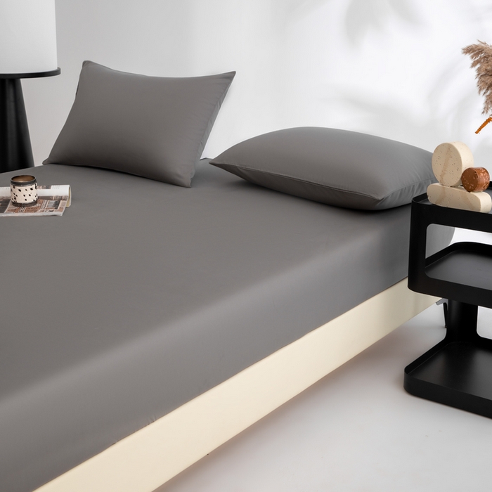 91家纺网 家纺一手货源 找家纺 寝柔家纺 2025新款60S全棉磨毛纯色长绒棉纯棉床笠多规格 碳木灰（高度为床笠高度，适用床垫厚度应适当减去5厘米左右）