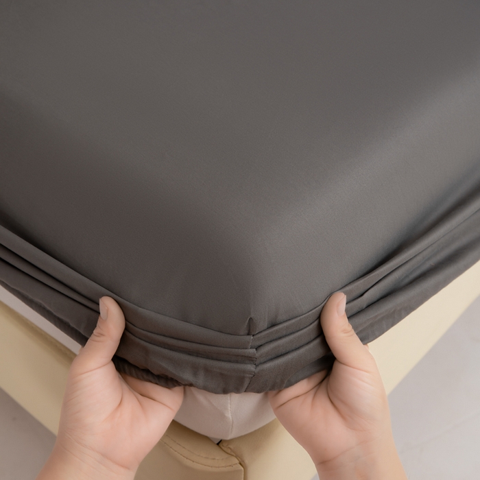 91家纺网 家纺一手货源 找家纺 寝柔家纺 2025新款60S全棉磨毛纯色长绒棉纯棉床笠多规格 碳木灰（高度为床笠高度，适用床垫厚度应适当减去5厘米左右）