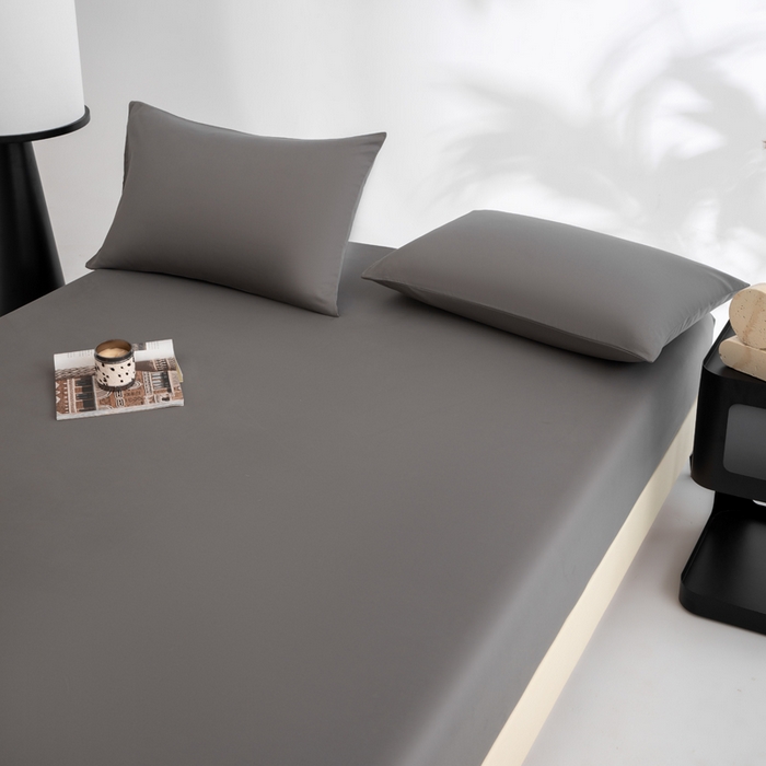 91家纺网 家纺一手货源 找家纺 寝柔家纺 2025新款60S全棉磨毛纯色长绒棉纯棉床笠多规格 碳木灰（高度为床笠高度，适用床垫厚度应适当减去5厘米左右）