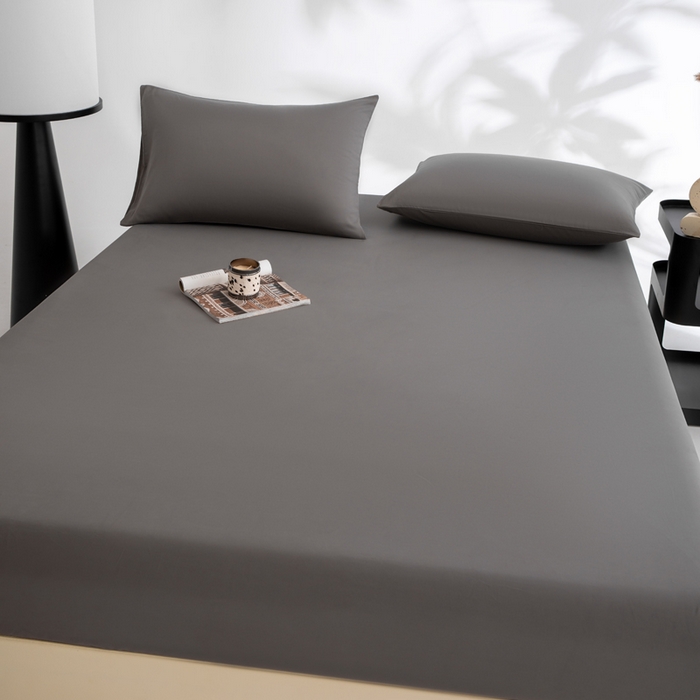 91家纺网 家纺一手货源 找家纺 寝柔家纺 2025新款60S全棉磨毛纯色长绒棉纯棉床笠多规格 碳木灰（高度为床笠高度，适用床垫厚度应适当减去5厘米左右）