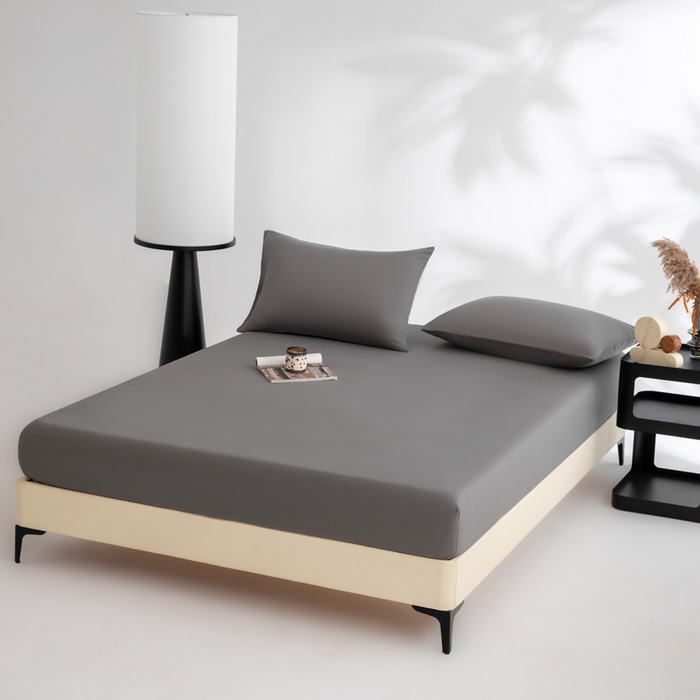 91家纺网 家纺一手货源 找家纺 寝柔家纺 2025新款60S全棉磨毛纯色长绒棉纯棉床笠多规格 碳木灰（高度为床笠高度，适用床垫厚度应适当减去5厘米左右）