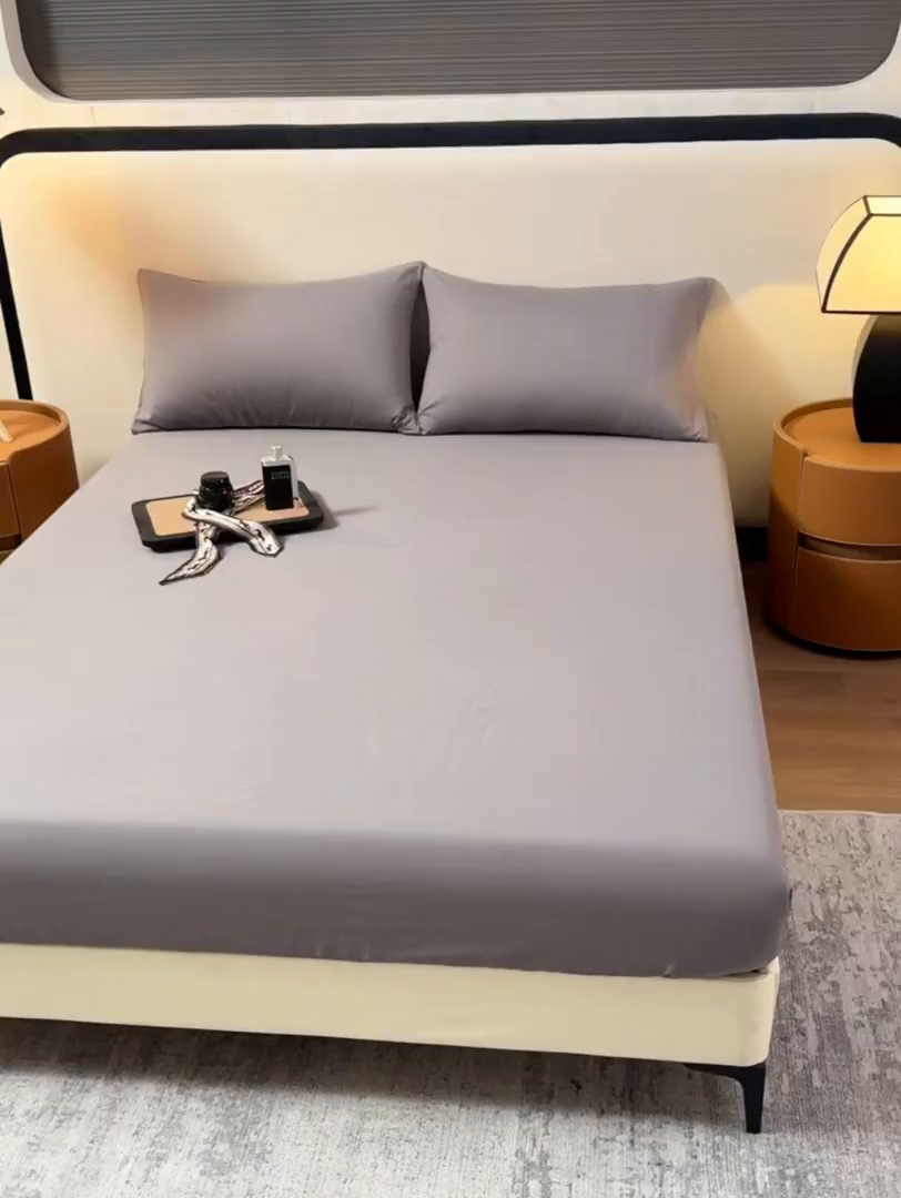 91家纺网 家纺一手货源 找家纺 寝柔家纺 2025新款60S全棉磨毛纯色长绒棉纯棉床笠多规格 碳木灰（高度为床笠高度，适用床垫厚度应适当减去5厘米左右）