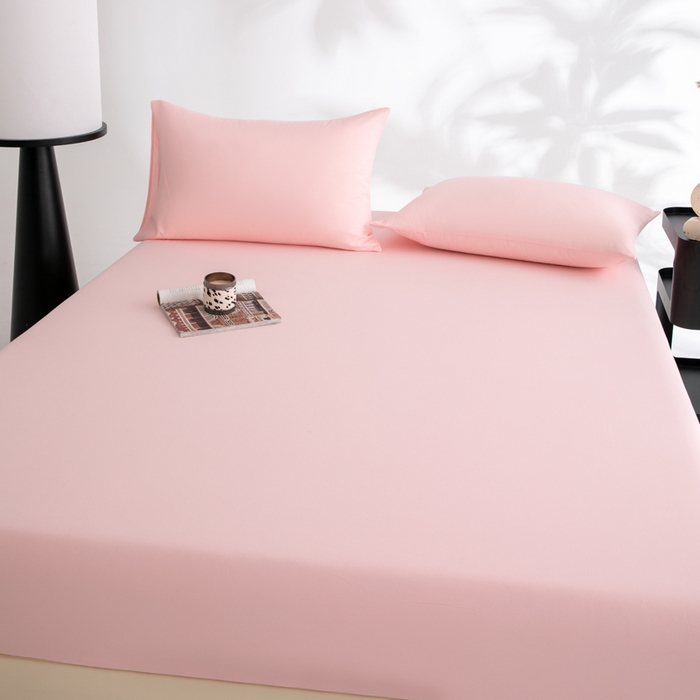 91家纺网 家纺一手货源 找家纺 寝柔家纺 2025新款60S全棉磨毛纯色长绒棉纯棉床笠多规格 少女粉（高度为床笠高度，适用床垫厚度应适当减去5厘米左右）