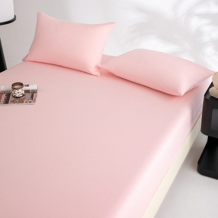 91家纺网 家纺一手货源 找家纺 寝柔家纺 2025新款60S全棉磨毛纯色长绒棉纯棉床笠多规格 少女粉（高度为床笠高度，适用床垫厚度应适当减去5厘米左右）