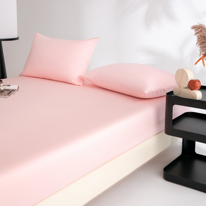 91家纺网 家纺一手货源 找家纺 寝柔家纺 2025新款60S全棉磨毛纯色长绒棉纯棉床笠多规格 少女粉（高度为床笠高度，适用床垫厚度应适当减去5厘米左右）