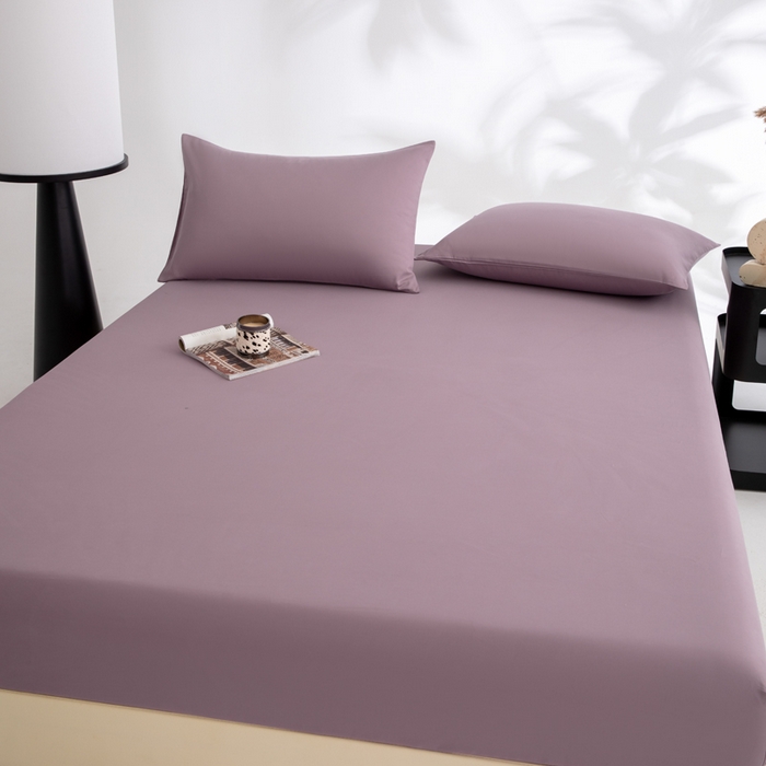 91家纺网 家纺一手货源 找家纺 寝柔家纺 2025新款60S全棉磨毛纯色长绒棉纯棉床笠多规格 魅力紫（高度为床笠高度，适用床垫厚度应适当减去5厘米左右）