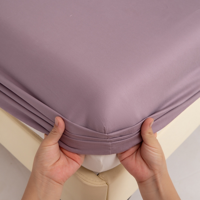 91家纺网 家纺一手货源 找家纺 寝柔家纺 2025新款60S全棉磨毛纯色长绒棉纯棉床笠多规格 魅力紫（高度为床笠高度，适用床垫厚度应适当减去5厘米左右）